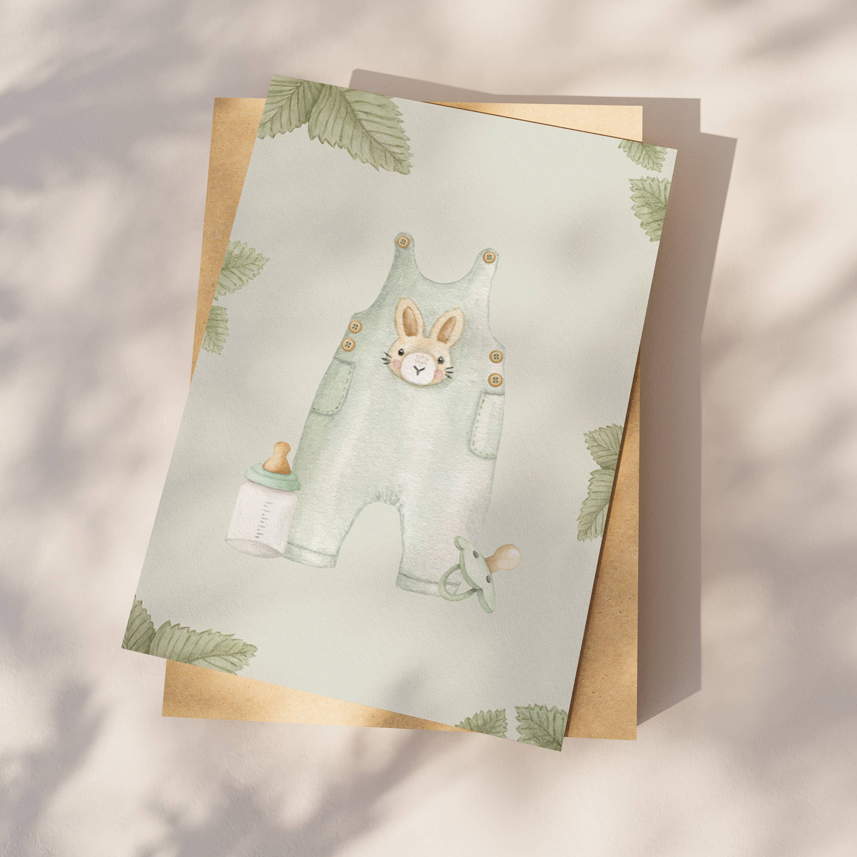 Ansichtkaart baby groen | Kaart Appeloogje